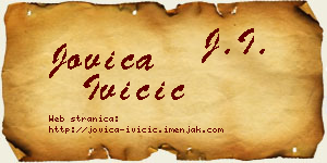 Jovica Ivičić vizit kartica